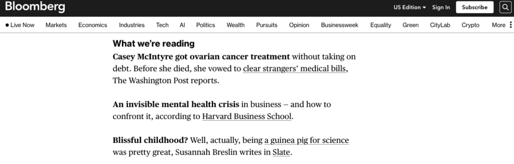 Facts Toddler-Inspired Slate Essay Highlighted in Bloomberg — SUSANNAH BRESLIN